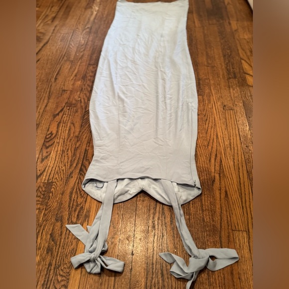 BHLDN Blue Storm Cloud Wedding Guest Sleeveless Dress with Slit Size 2 - Picture 10 of 10